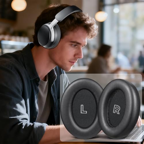 Image of SOULWIT Replacement Earpads for Bose QC Ultra /New QuietComfort Ultra(2nd Gen) Wireless Headphones, Ear Pads Cushions with Softer Protein Leather, High-Density Noise Isolation Foam - Black