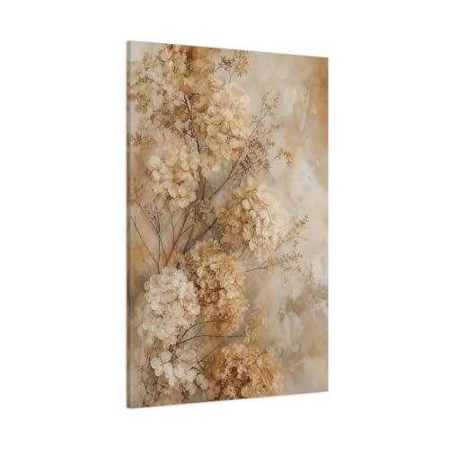 Toile hortensias séchés beige pour sublimer le dessus de canapé