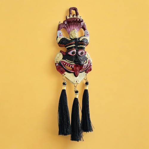 Image of KridayKraft Metal Narsingh Kirtimukha Nazar Battu With Naag Ganesha Suraksha Kawach Mask For Evil Eye Protection For Home, Wall Hanging Mask Office Wall & Door Hanging