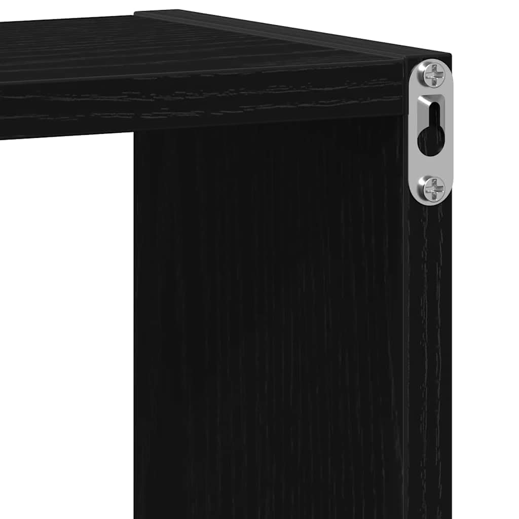 Gecheer Mensole a cubo da Parete, salvaspazio Funzionali 30x15x30 cm in Legno Tecnico Rovere Nero, mensole modulari per Soggiorno Camera da Letto Ufficio