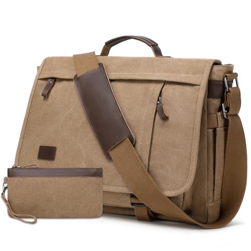 17.3 Inch Messenger Bag for Men: 2PCS Laptop Work PU Leather