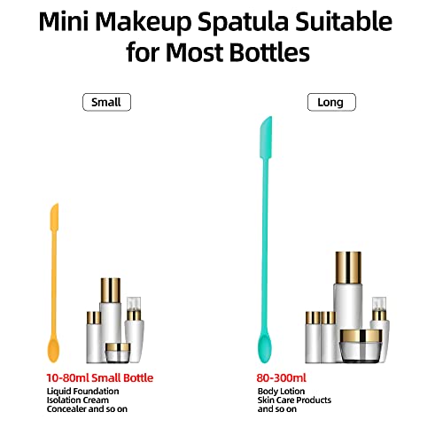 2 Pcs Makeup Spatula Silicone Spatula Set Jar Scraper Mini Spatula For Cosmetics Reusable Beauty Small Spatula Lotion Stirrer Get Last Drop From Beauty Products (Green And Yellow) #TOP2