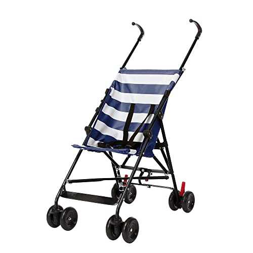 Carrinho de Bebê Dobrável Guarda-Chuva Malibu 6m-15kgs Azul Marinho Listrado Seguro e Prático Multik