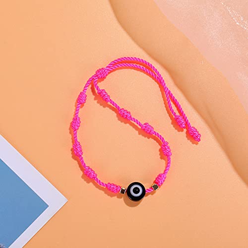 Image of Caiyao Evil Eye Bracelet - Handmade Adjustable Red Black String Knot Lucky Kabbalah Protection Bracelet