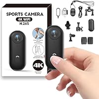 4K Action Kamera Mini Daumenkamera Wasserdichte Körperkamera Magnetische Freisprech Wearable Videorekorder Vlogging Cam mit 360° Clip POV Camcorder für Radfahren Motorrad Outdoor Sport Haustiere