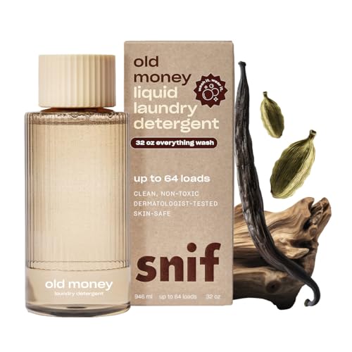 Snif Old Money Scented Liquid Laundry Detergent, Non-Toxic, 64 Loads, 32oz