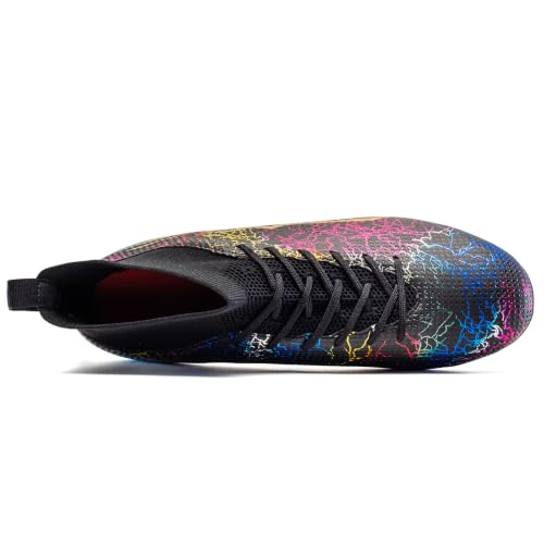 Image of Soccer Cleats Mens High Tops Football Cleats Professional Athletic | soft breathable synthetic leather,anti-slip studded outsole,training and competition cleats men