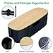 Large Cable Management Box - Cord Organize Box with Bamboo lid for Safe Home & Office, Cord Hider for Power Strip Under Desk, Cover TV Wires, Child & Pet Proof Cord Box, Black