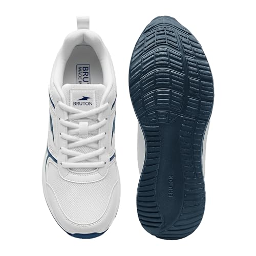 Image of BRUTON BlueBlaze EVA Lite Running Shoes Breathable Mesh Lace-Up Sports Shoes for Men- White