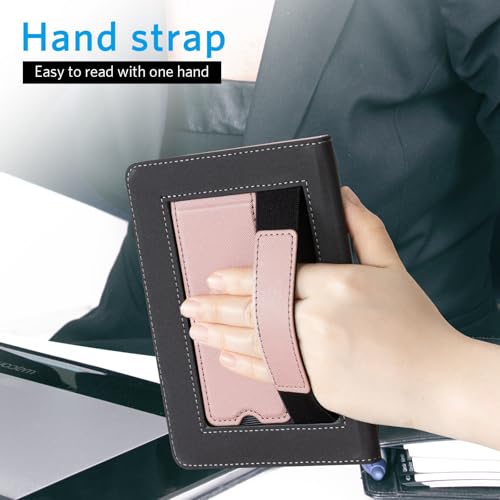Image of CoBak Case for 6 inch E-Reader - PU Leather Smart Cover with Auto Sleep /Wake & Hand Strap, not Compatible with Kobo Clara,Rose Gold