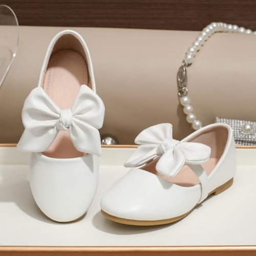 Toddler Little Girls Mary Jane Ballet Flats with Bow Flower Girl Dress Shoes for School, Wedding, Party2