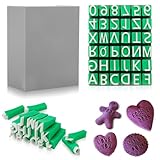 EEEKit Buchstaben Zahlen Stempel Set, 36PCS Prägestempel mit Stempelkasten, Datumsstempel Namensstempel Werkzeug für Keramik Ton