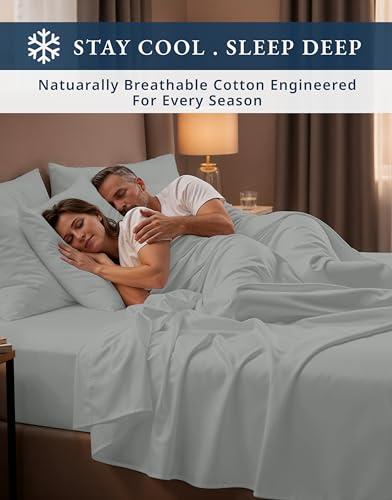 Image of LANE LINEN Split Top King Sheets Sets for Adjustable Bed - Lime Stone | White King Sheets - 4-Piece Set, Long-Staple Egyptian Cotton, For A Cool, Restful Sleep, Buttery-Soft Silky Sateen