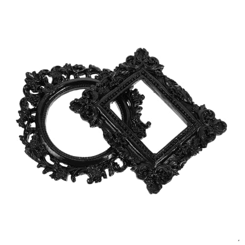 GALPADA Lot De 2 Cadres Photo Vintage En Résine Noire Style Baroque Style Rétro Style Rustique Pour Mariage
