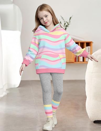 Toddler Girl Clothes Tie-Dye Stripe Color Block Toddler Girls Clothes Little Girls Kids 2pcs Outfits Hoodie Leggings