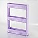 1 / pcs lücke küche lagerregal regal schlanke rutsche turm beweglich montieren kunststoff bad regal räder raum 3 schichten hohe qualität (Color : Purple)