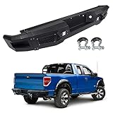 OCPTY Rear Bumper with D-ring & LED Lights fit for 2009-2014 for ford for F-150 (Texture Black)