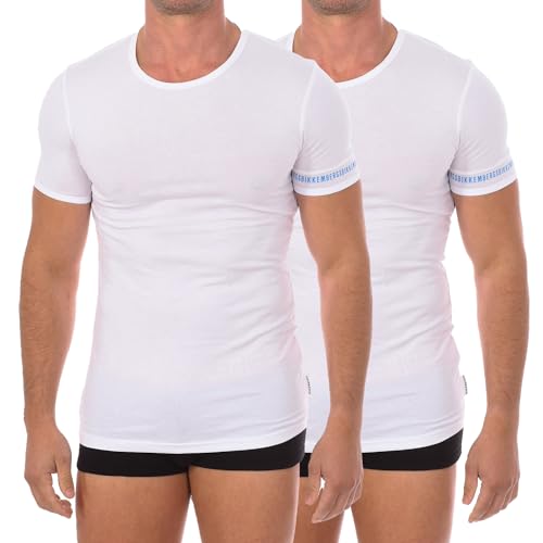 T-shirt Bikkembergs blanc M en coton : fini les hauts transparents qui se déforment