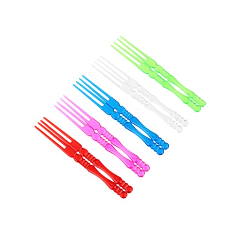 400Pcs Disposable 4" Plastic Cocktail Picks Fruit Forks Cocktail Sticks Party Supplies Plates Picks Cake Forks Dessert Forks (Multicolor) #TOP7