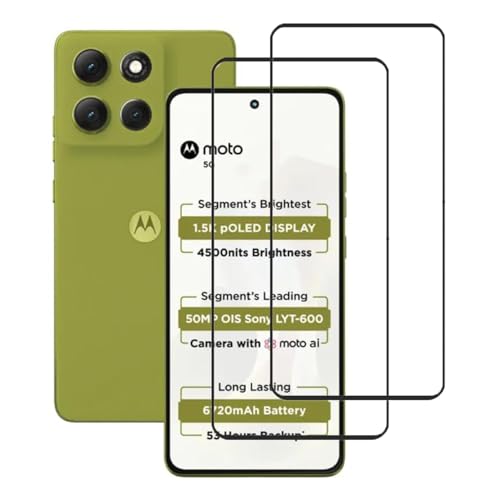 Image of FabeKee Tempered Glass Screen Protector Compatible For Black Cellphone With Edge To Edge Coverage And Easy Installation Kit (Transparent, Motorola Moto g67 Power)