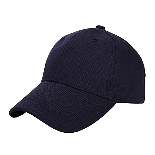 XINCHI Gorra de béisbol para niños, color liso, transpirable, gorra de verano, protección solar, sombrero de béisbol ligero, ajustable, gorra para niños de 4 a 8 años, azul marino, 4-8 años