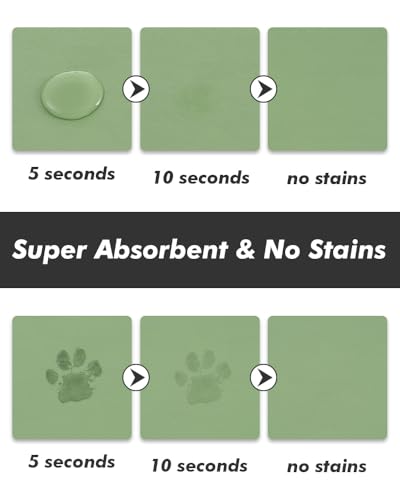 Absorbent Dog Food Mat-Dog Cat Mat for Food and Water Bowl, Quick Dry Pet Food Mat, No Stains Pet Feeding Pad, Cat Accessories Pet Supplies Mat for Messy Drinkers — view 2