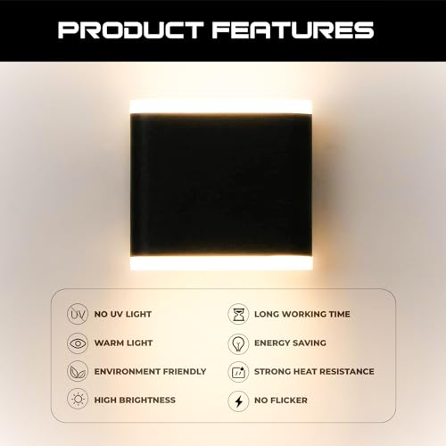Image of GIGAWATTS 6W Modern Acrylic LED Lamp 120V Decorative Wall Sconce Bulkhead Light BIS Approved Half Cylinder Indoor Outdoor Lighting Fixture for Home Garden Living Room (Pack of 1, Warm White)