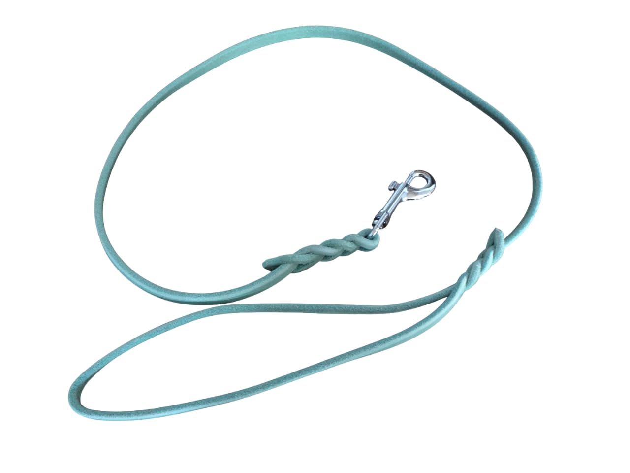Hundeleine aus Fettleder 1m - 3m Bunte Farben mit Handschlaufe Breite 6/8/10/12/15/18mm (Mintgrün, 6mm - 1,50m)