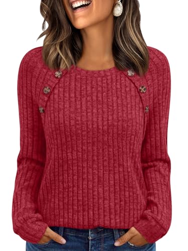 Image of LILLUSORY Womens Tops Long Sleeve Shirts Fall Lightweight Sweaters