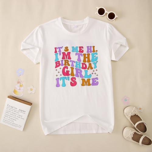 Image of Its Me Hi Im The Birthday Girl Its Me Birthday Girl Shirt Kid B-Day T-Shirt Party Tee Outfit Short Sleeve Tops 6-12Y