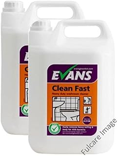 2 x Evans Clean Fast Perfumed Anti Bacterial Bathroom Cleaner 5Ltr Bottles