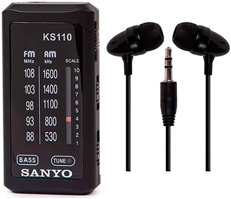 Sanyo Ks-110n Color Negra Radio Bolsillo Am/FM Auriculares Inclui...