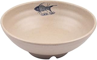 WENHAO LJW Bol Céramique Bol Japonais Mélamine Vaisselle Mélamine Bol à Ménage Bol de godets en plastique de soupe Bols à soupe anti-glissement anti-échappement (Couleur: laiton, taille: 17.5 * 6.3 cm