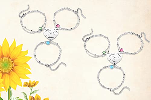 Top Plaza Best Friend Bracelets for 3 Friendship BFF Bracelets Matching Puzzle Heart Relationship Bracelets for Young Women Friendship Jewelry Best Friend Birthday Gifts4