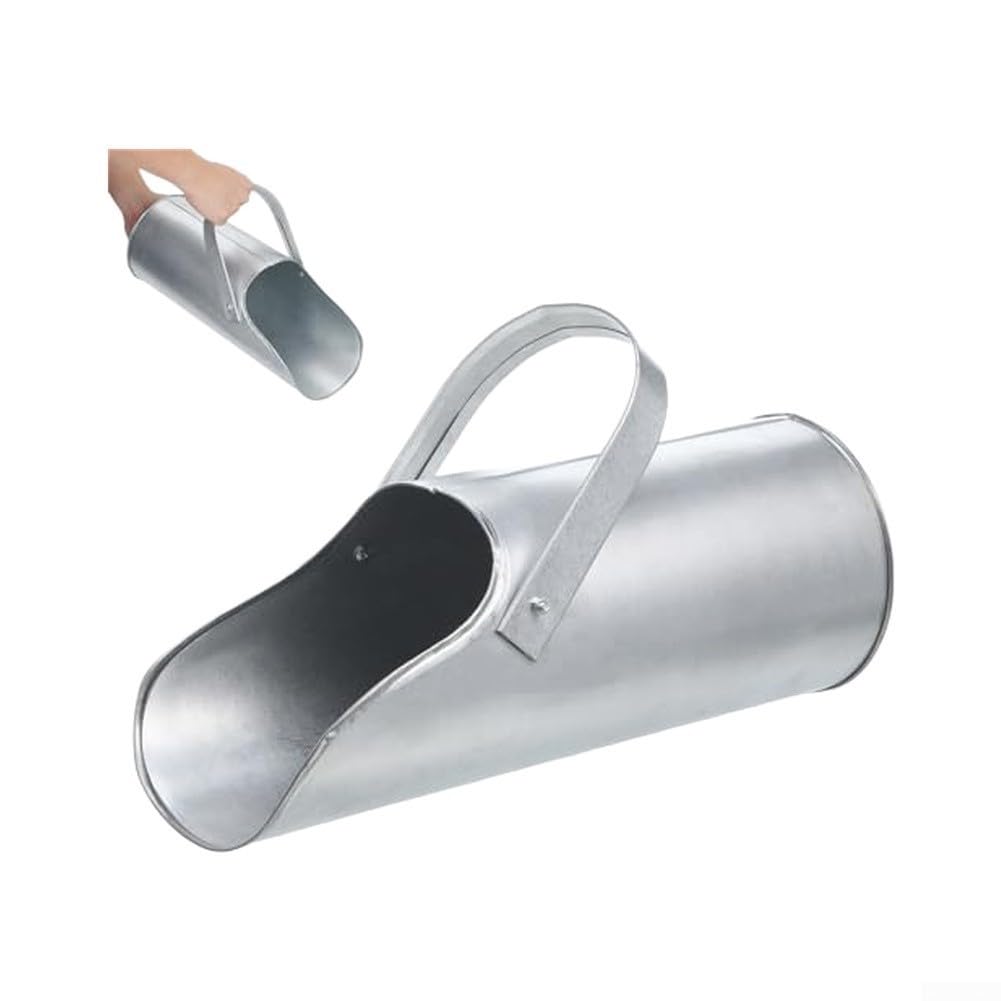 Tolva de para acero Inoxidable para Mortero con Mango Ergonómico - Mezclador para Construcción y Renovación 39x11cm