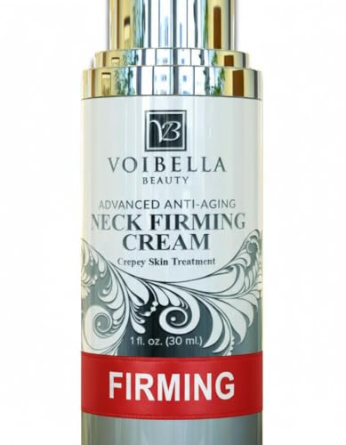Neck Firming Cream for Sagging, Crepey Skin, Chest Wrinkles. Anti-Aging Moisturizing Lotion Helps Crepe Eraser, Turkey Neck Tightener & Decolletage Tightening. Aids Decollete, Double Chin, Face
