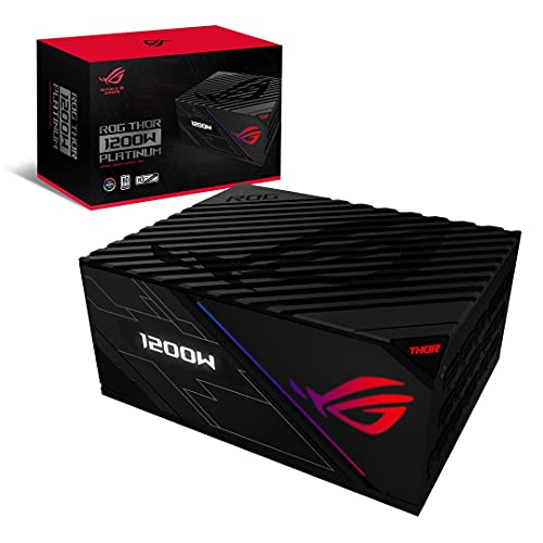ASUS ROG Thor-1200W Platinum Netzteil (1200 Watt, Aura Sync, OLED Display, 0dB-Kühlung, ummantelte Kabel) – Ansicht 2