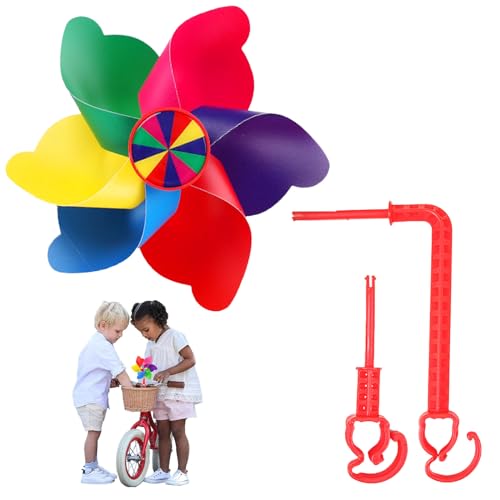 Ellxen Molinillo de viento para bicicleta infantil, juguete colorido de scooter, bonita decoración 3D, accesorios de bicicleta para juguetes infantiles, bicicleta molino de viento novedoso bicicleta
