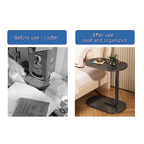 Support de rangement de chevet mobile table de nuit noyer noir - 4