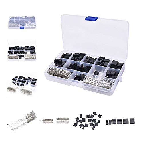 Chenbo 620Pcs 2.54Mm/0.1" Connectors Wire Jumper Cable Pin Header Connector Housing Assortment Kit Male Female Crimp Pin Connector Terminal Pitch With Plastic Box #TOP1