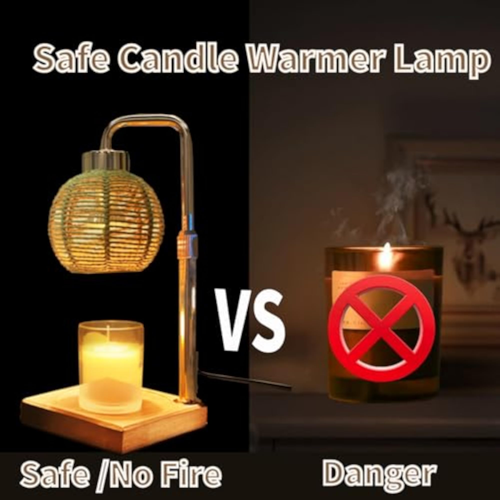 Candle Warmer Lamp with Timer, Adjustable Dimmable Wax Warmer