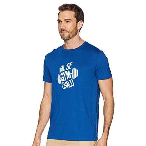Image of T-Shirt for Men KAL SE Gym CHALU Funny Hindi Quotation, Graphic and Typography t-Shirt