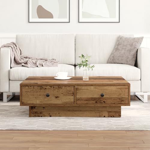 Générique Table Basse Bois Ancien Bois Récupéré 90 x 90 x 28 cm,Meubles,Tables,Tables Basses...