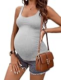 Maternity Tops Maternity Tank Top Maternity Tshirts Maternity Shirts Plus Size Maternity Clothes (Grey,XXXL)