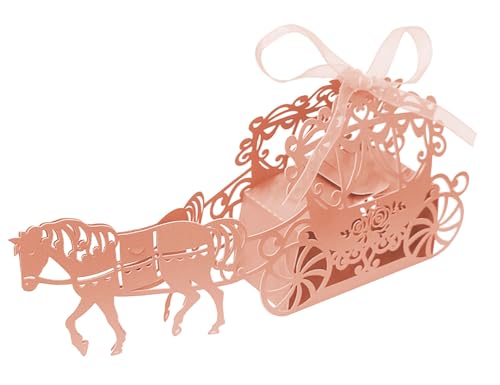 Boîte bonbon mariage rose découpée au laser pour une décoration de table chic et romantique