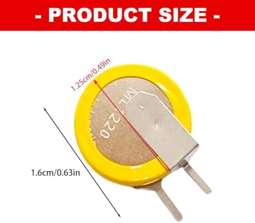 APGLSXY Metal Solder Tab ML1220 3V Button Battery with Soldering Pin for Clock Backup and Precised Instrument Rechargeable Battery with Folding Pin - 1