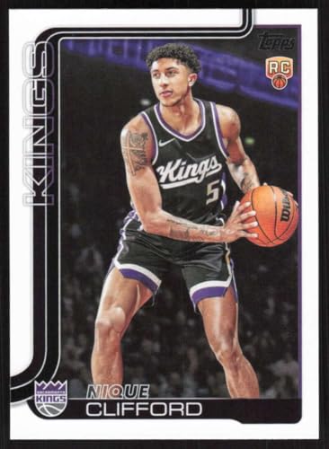 2025-26 TOPPS FLAGSHIP #224 NIQUE CLIFFORD RC SACRAMENTO KINGS BASKETBALL OFFICIAL TRADING CARD OF NBA