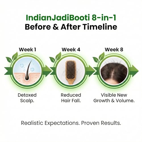 Image of IndianJadiBooti powder 8-in-1 Ayurvedic Hair Care Combo | Amla, Reetha, Shikakai, Bhringraj, Brahmi, Neem, Hibiscus, Methi | Ultimate Hair Growth & Anti-Dandruff Mask | 100% Natural Fine | 400g Pack