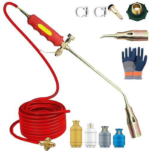 Kit Bruciatore Per Erbacce Portatile Con Torcia A Propano 2025, Lanciafiamme A Propano Per Erbacce, Tubo Da 4/6,6/16,4 Piedi, Per Diserbo Con Fiamma, Neve Ghiacciat Nozzle Diameter: 1.2in 16.4Ft Tube