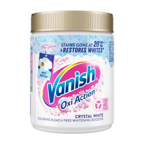 Vanish Gold Oxi Action Stain Remover and Whitening Booster Powder, For Whites, Removes Tough Stains Even at 20°C, Restores Whiteness of Greyed Fabrics,Add a Scoop in Every Wash for Best Results, 470g
